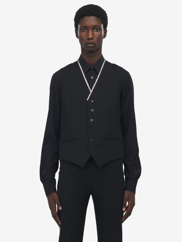 ALEXANDER MCQUEEN - Raw Edge Canvas Waistcoat - Item 838575QUAAC1000